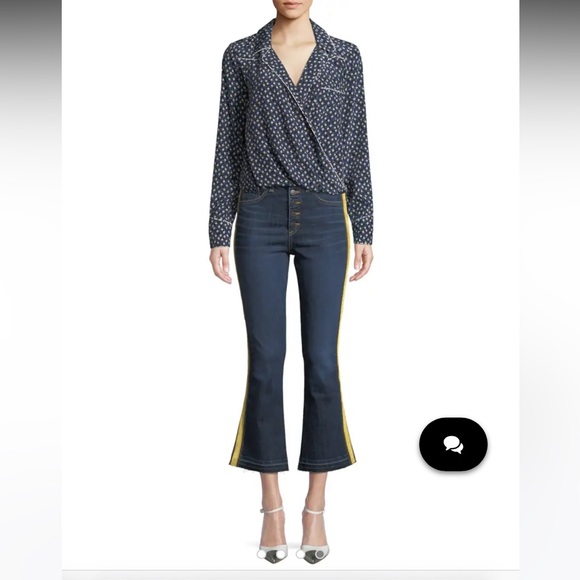 Veronica Beard Carolyn Tuxedo Striped Jeans - size 24 - Picture 1 of 16